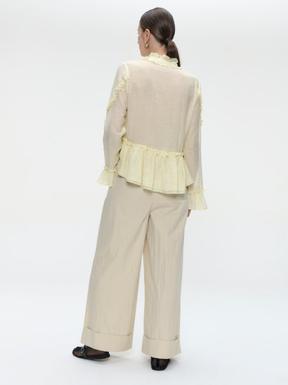 Netty bluse i bohemstil | Gul