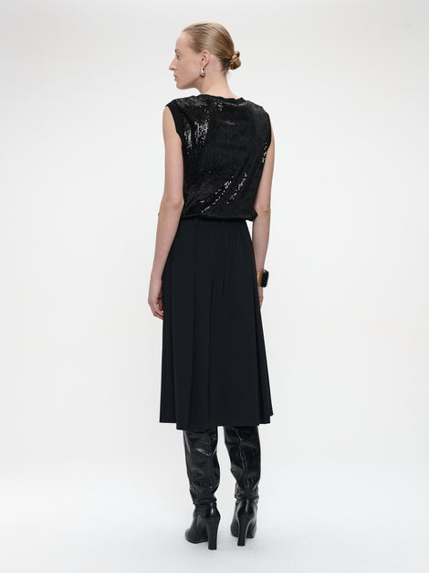Raffaele skirt technical jersey | Black