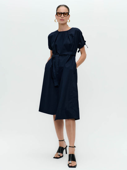 Dress cotton blend | Dark Blue