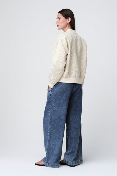 Maki jacquard bomberjack | Beige