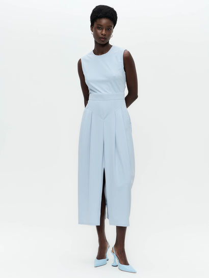 Jackie technisches Jersey-Kleid in Struktur-Optik | Hellblau