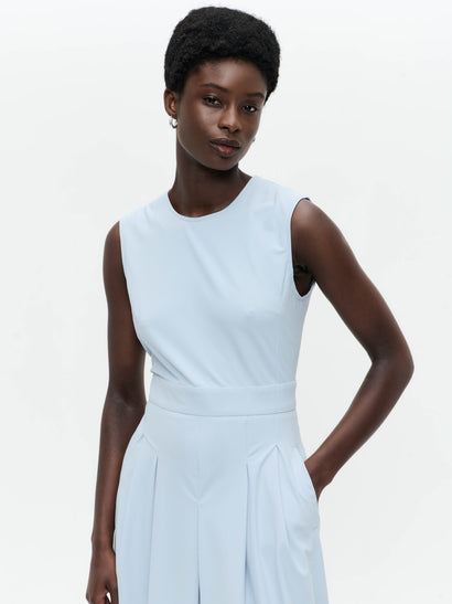 Jackie technisches Jersey-Kleid in Struktur-Optik | Hellblau
