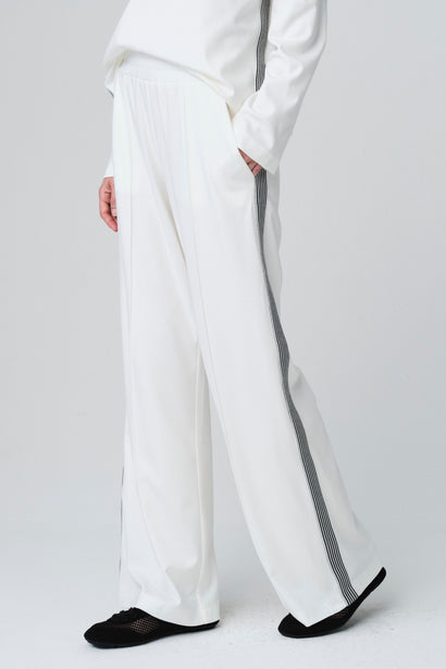 Pantalon Lucifero en jersey Punto Milano doux | Crème