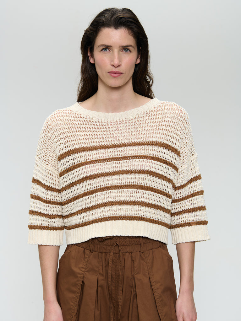 Cotton fibers line pullover 25018 | Off White