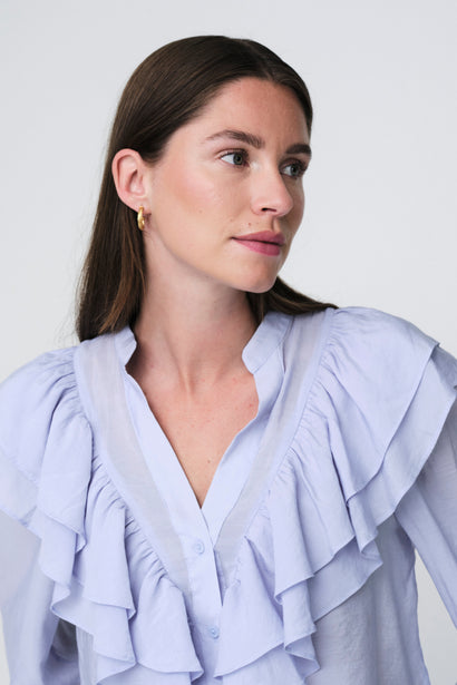 Blusa Beny in viscosa | Azzurro chiaro