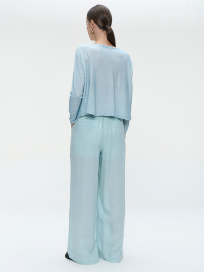 Katoenen pullover, geverfd 3404 | Pastelblauw