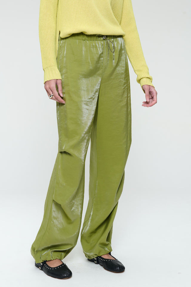 AvalonN shiny viscose pants | Lime