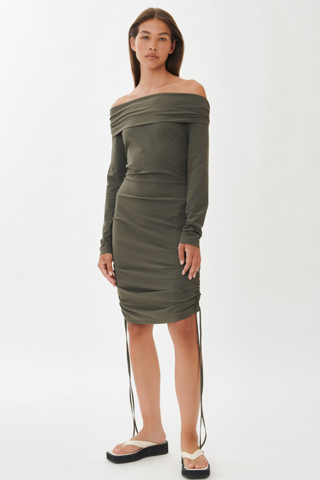 Sonia Dress Technical Jersey | Army