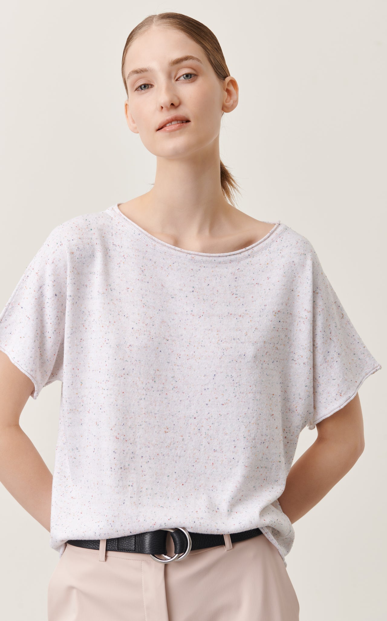 Clay PU top | White Melange