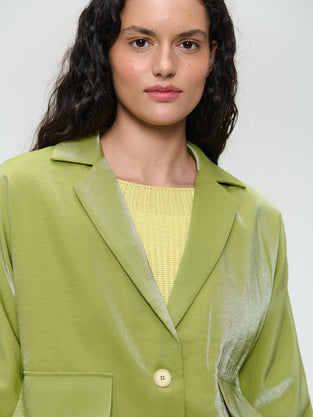 Luciana shiny viscose blazer | Lime