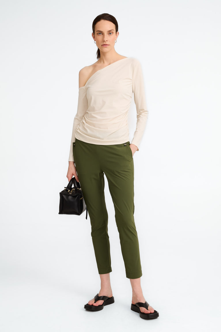 Lenny structure technical jersey pants | Oliva green