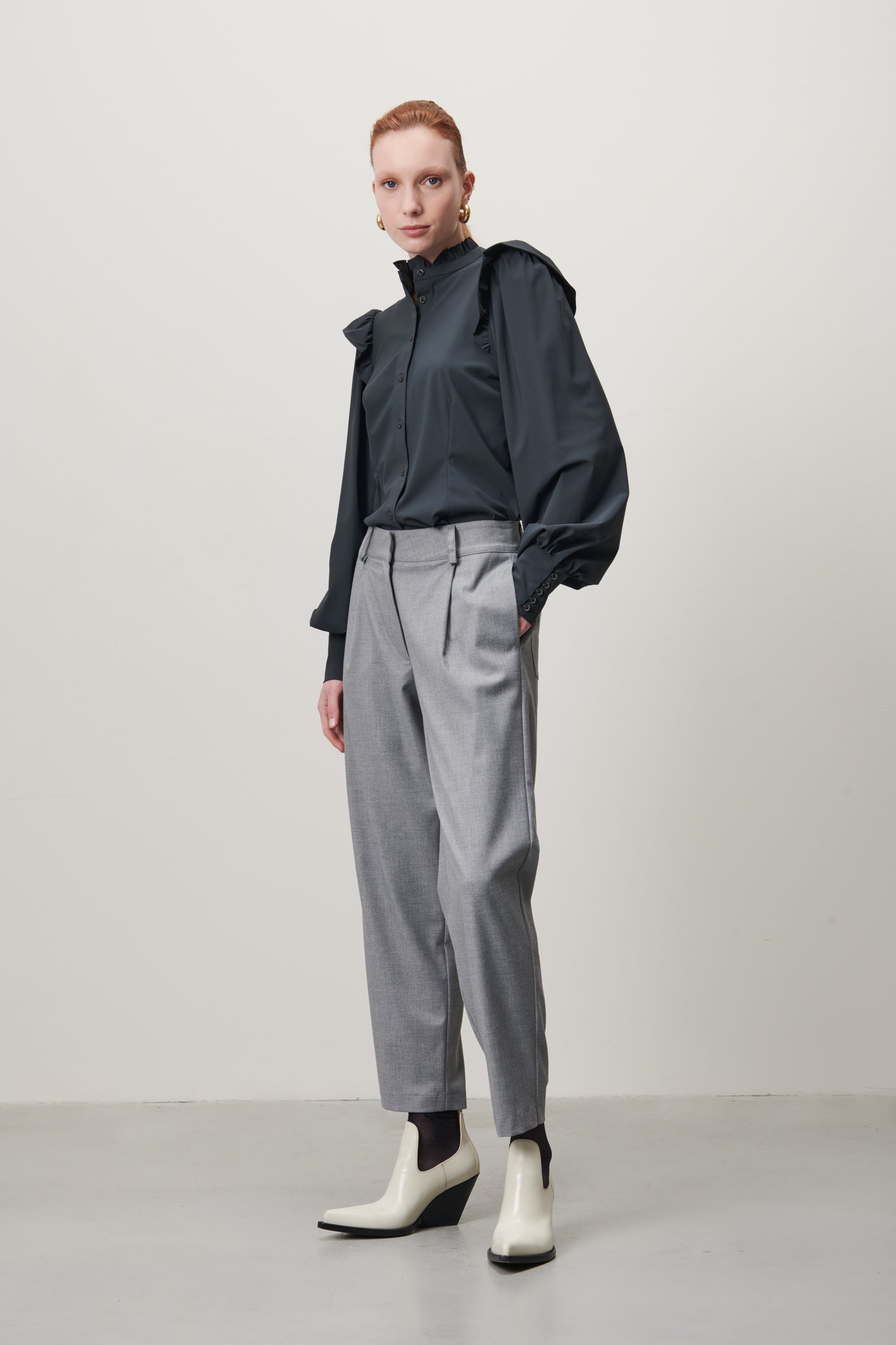 Kim Blouse Technical Jersey | Grey