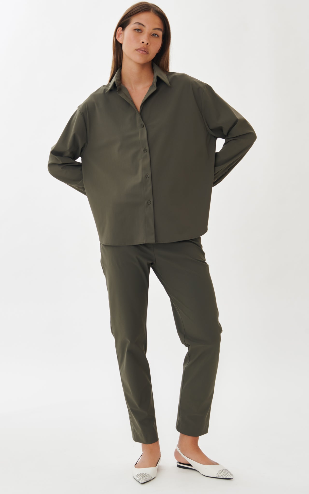 Avine Blouse Technical Jersey | Army