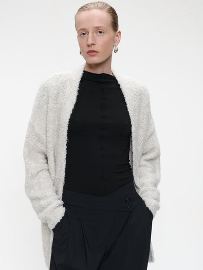 Cardigan boucle 25574 | Light Grey