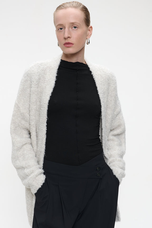 Cardigan boucle 25574 | Light Grey