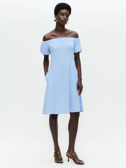 Goldie dress technical jersey | Mid Blue
