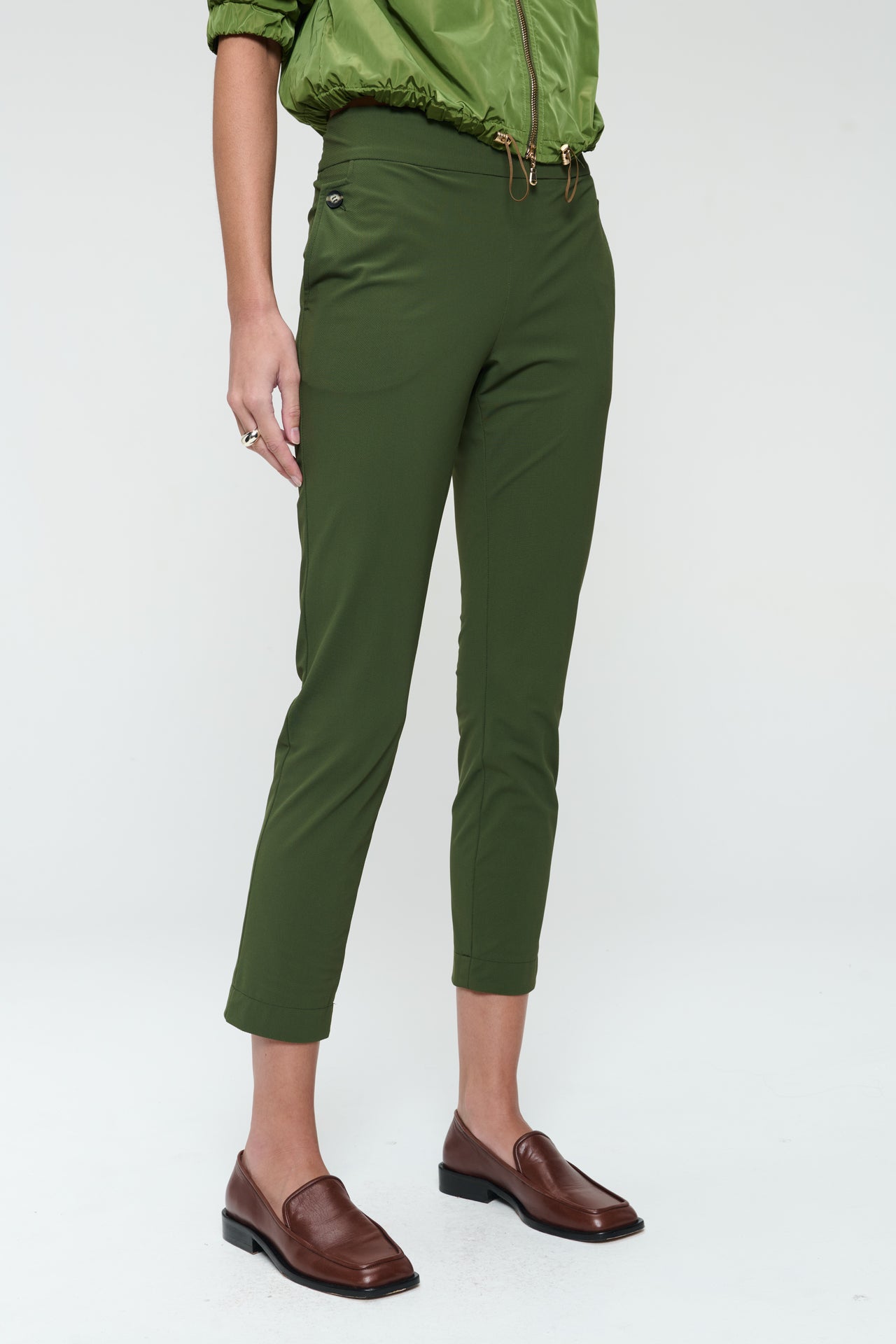 Lenny structure technical jersey pants | Oliva green