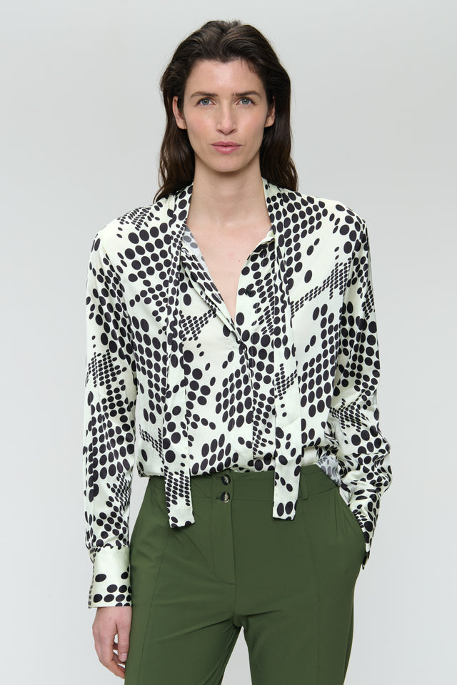 Anija printed strech viscose blouse | White