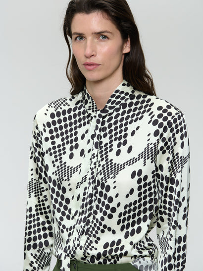 Anija printed stretch viscose blouse | White