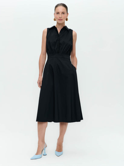 Anita poplin dress | Black