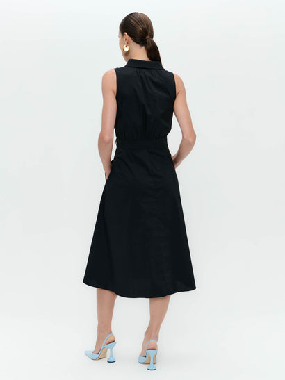 Anita poplin dress | Black