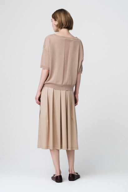 Fijne viscose top 26011 | Goudbeige
