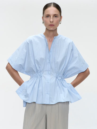 Hiroko Baumwollmix-Bluse | Hellblau