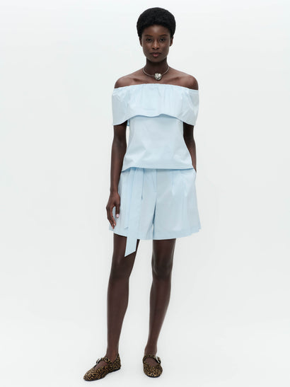 Diane cotton mix top | Light Blue