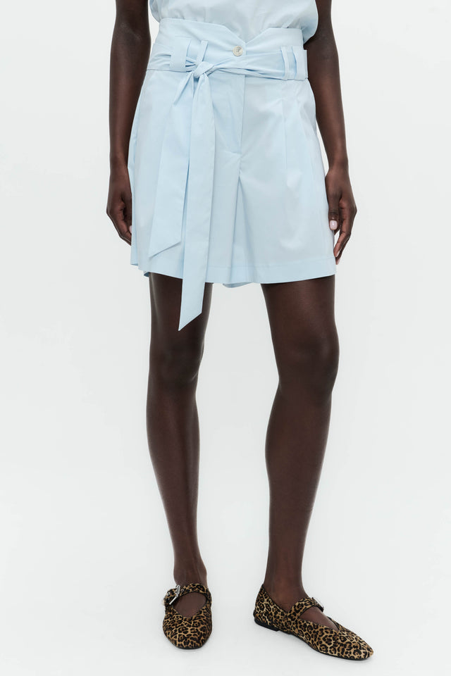 Yana cotton mix shorts | Light Blue