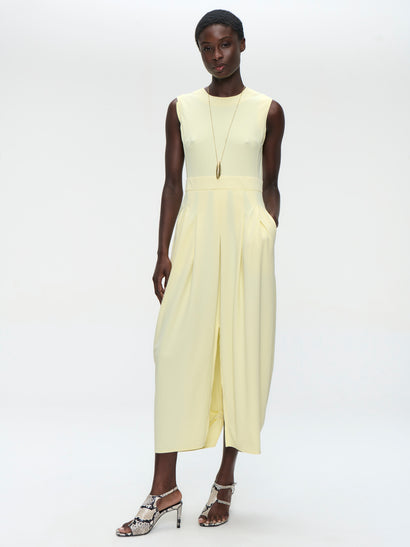 Jackie dress technical jersey | Yellow