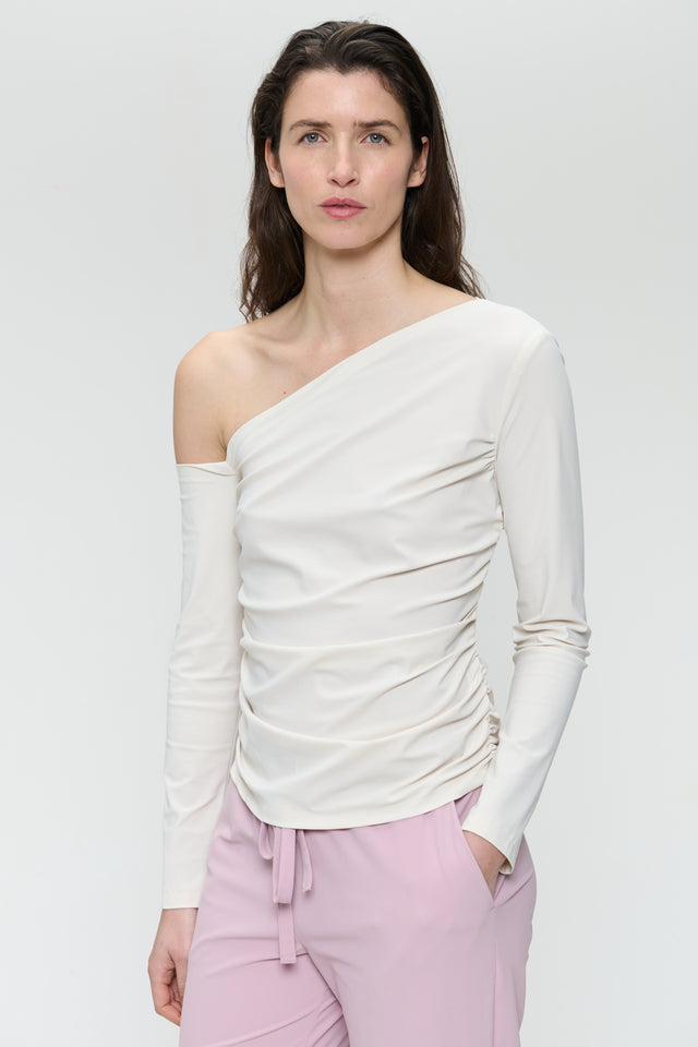 Lidia strech technical jersey top | Light Sand