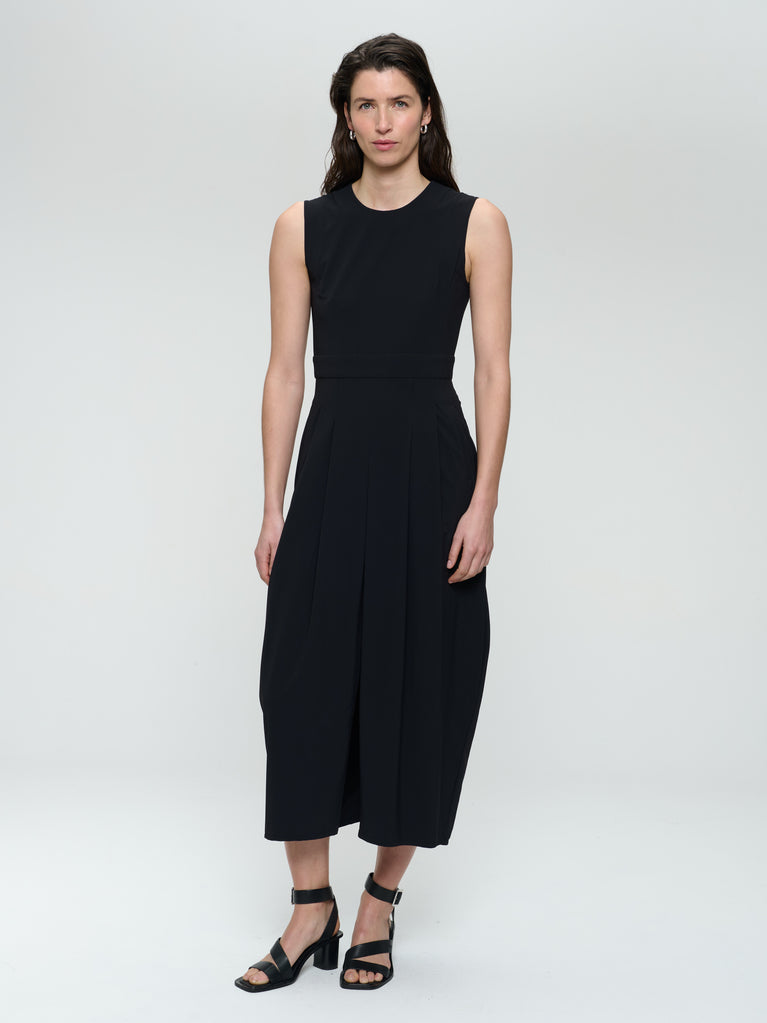 Jackie structure technical jersey dress | Black