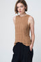 Openwork knit Vest E24082 | Camel