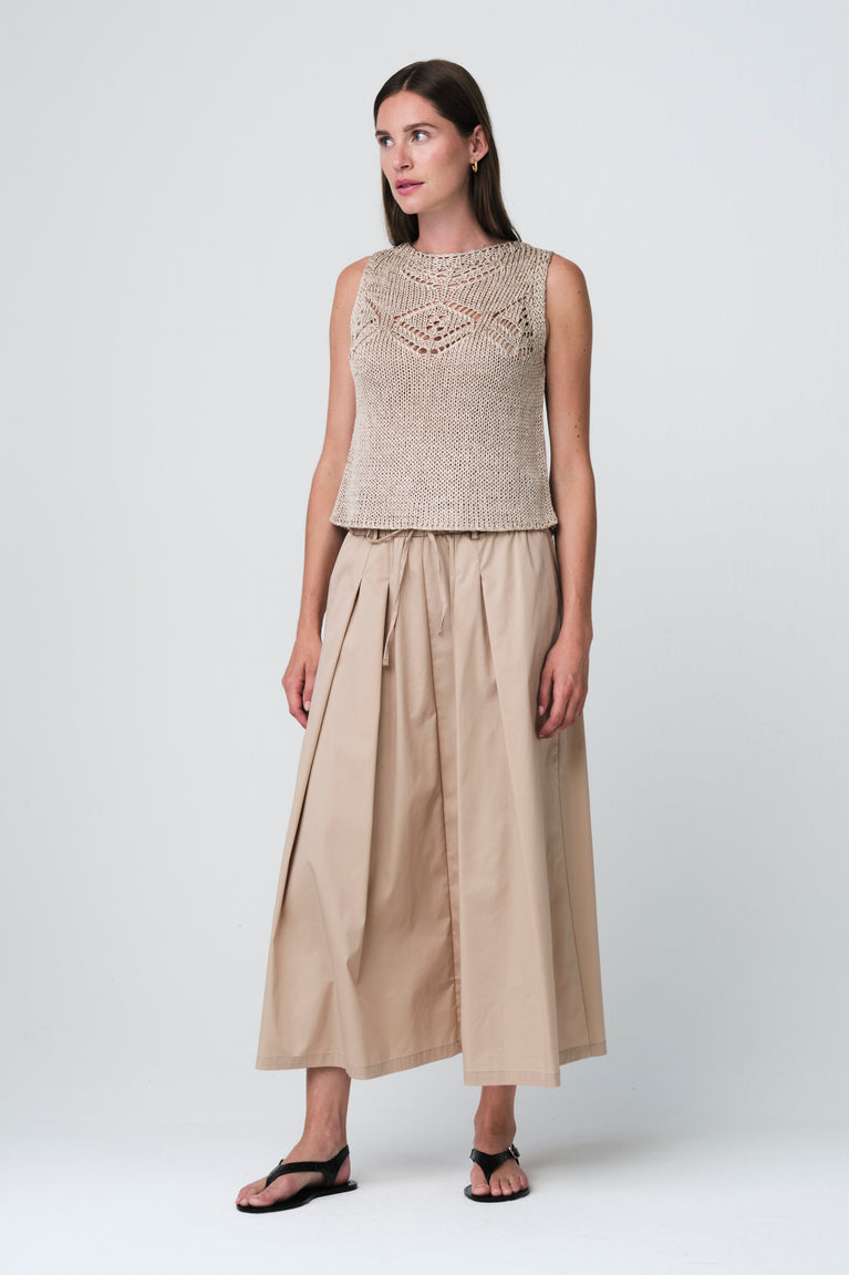 Poplin long skirt | Sabbia