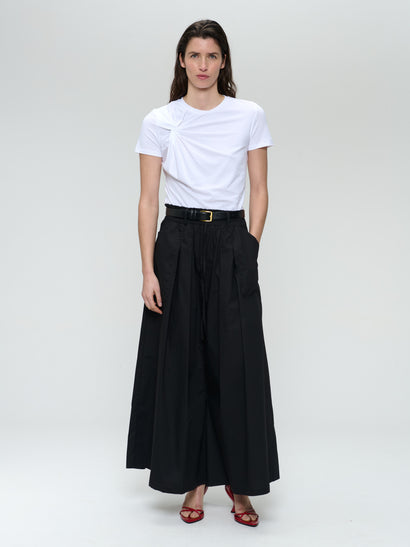 Knot-T-Shirt aus Baumwoll-Elasthan-Mix | Weiß