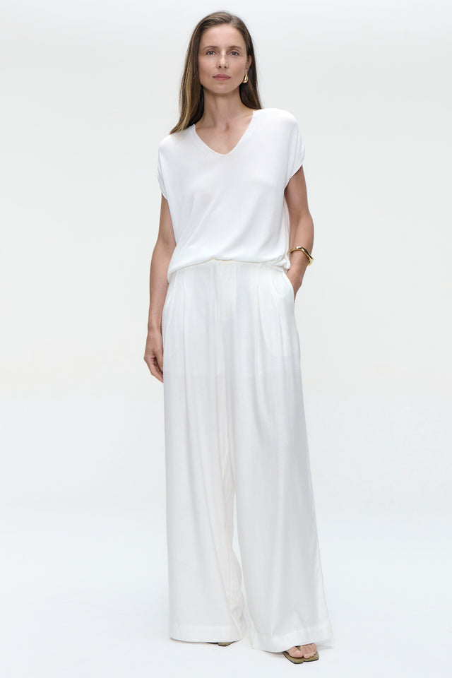 Takara linen mix pants | White