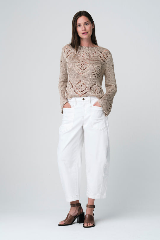 Sequined hole pullover E25053