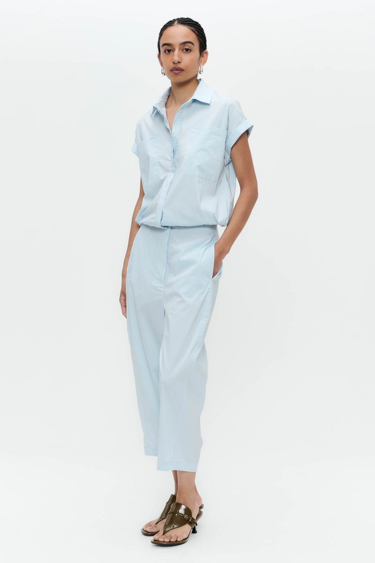 Kober cotton poplin pants | Light Blue