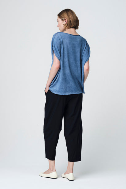 Top aus gefärbter Baumwolle 23150 | Blau