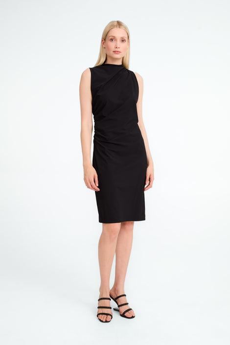 Verena strech technical jersey dress | Black