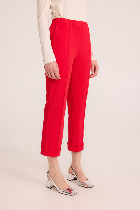 IrenaN structure technical jersey pants | Red