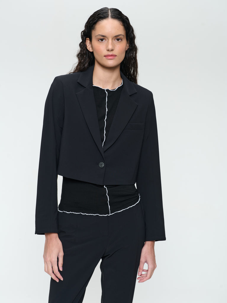 Estele structure technical jersey blazer | Black