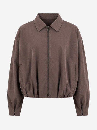 Blaze pleated bomber jacket | Dark Brown