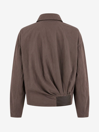 Blaze pleated bomber jacket | Dark Brown