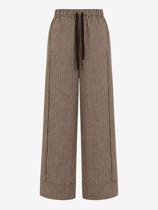Rey check cotton pants | Brown