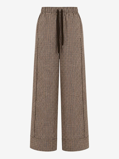 Rey check katoen broek | Brown