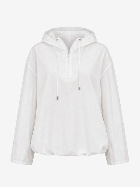 Clio hoodie zipper Bluse | White