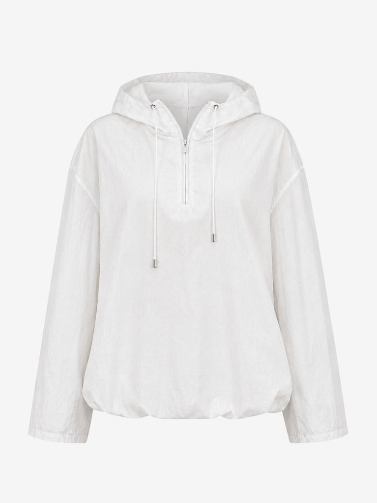 Clio hoodie zipper Bluse | White