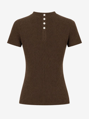 Rina rib knit top | Brown