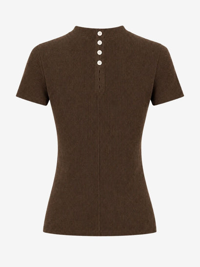 Top Rina in maglia a coste | Marrone